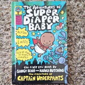 Scholastic The Adventures of Super Diaper Baby Book - Blue and Yellow